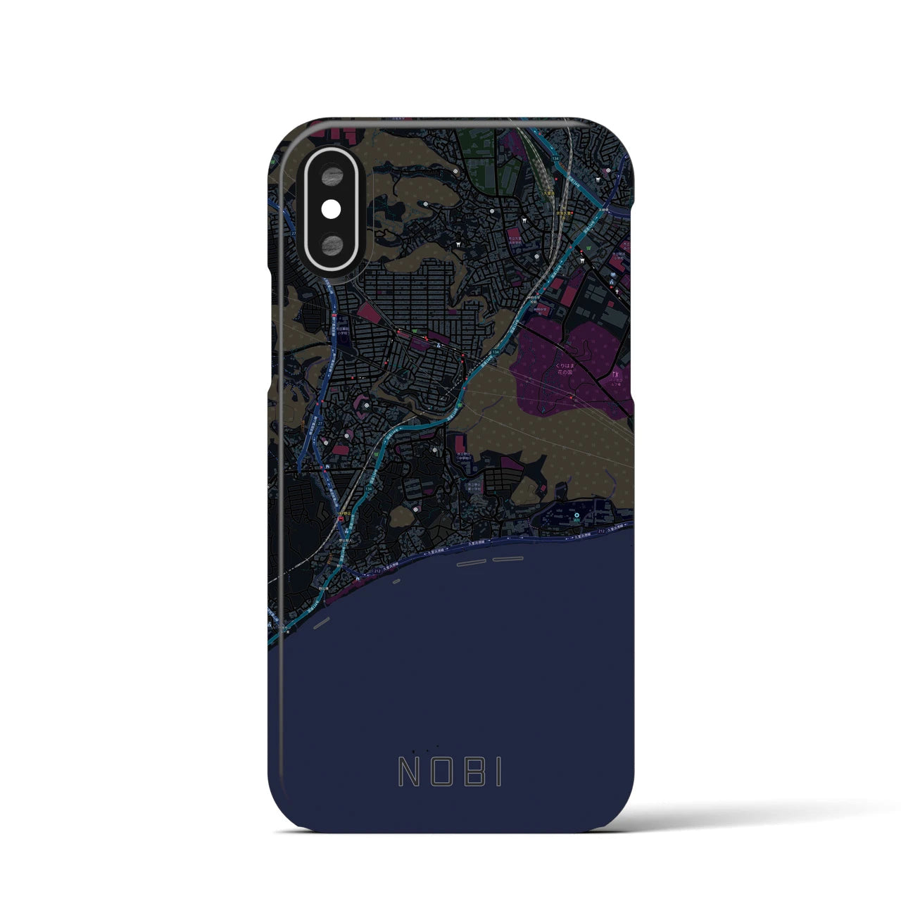 【野比(神奈川県)】地図柄iPhoneケース(バックカバータイプ)