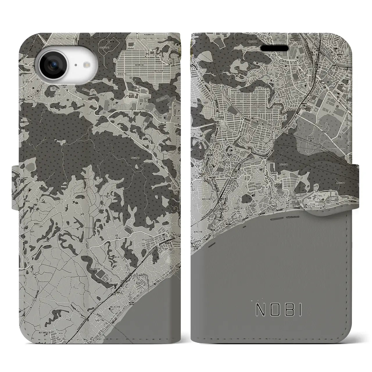 【野比(神奈川県)】地図柄iPhoneケース(手帳タイプ)