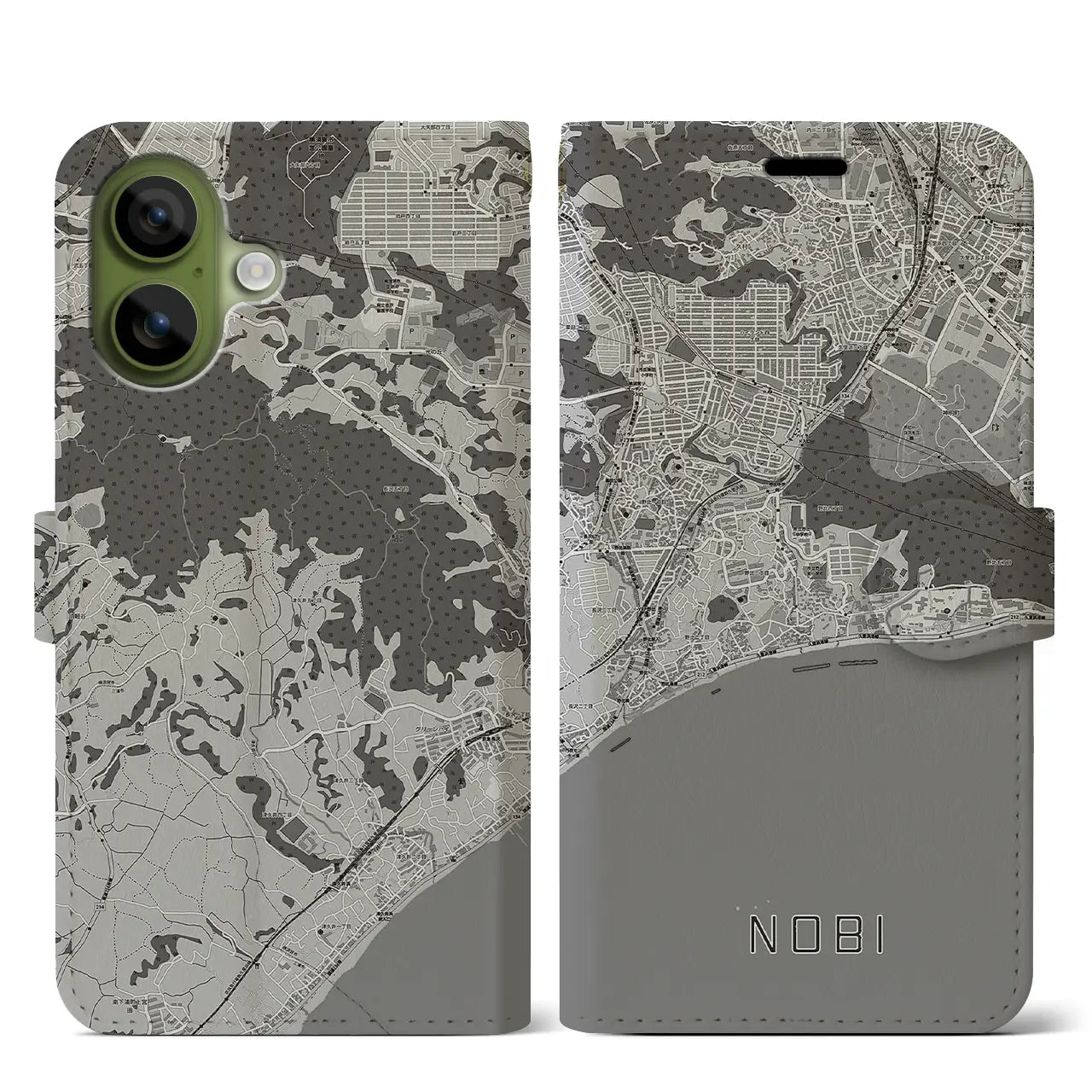 【野比(神奈川県)】地図柄iPhoneケース(手帳タイプ)