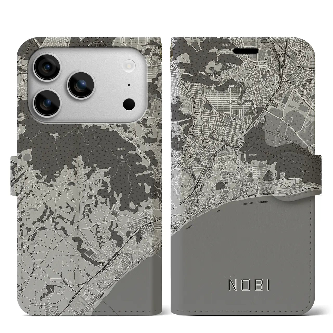 【野比(神奈川県)】地図柄iPhoneケース(手帳タイプ)