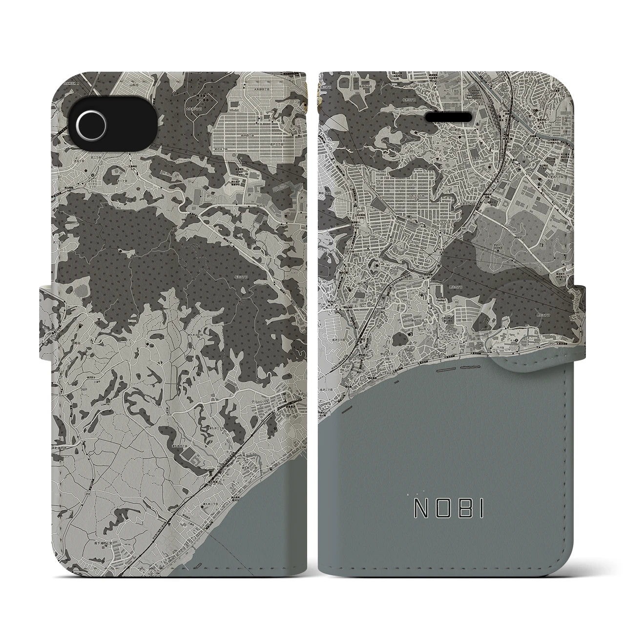 【野比(神奈川県)】地図柄iPhoneケース(手帳タイプ)