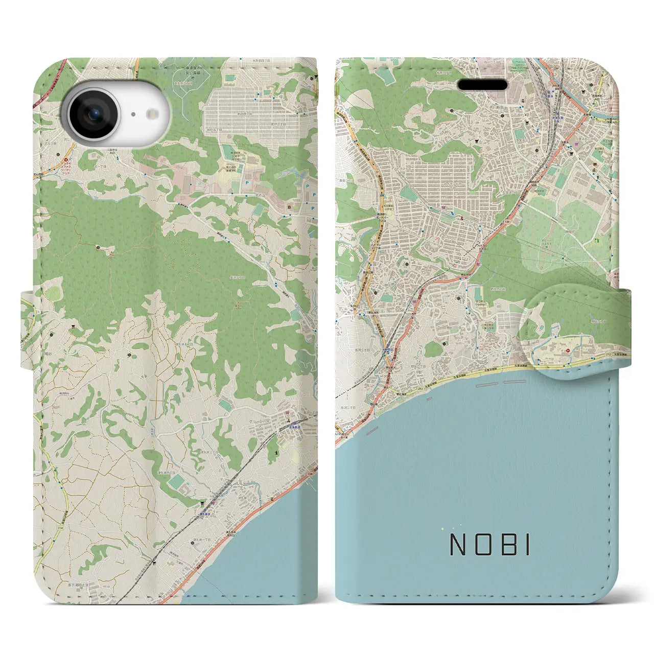 【野比(神奈川県)】地図柄iPhoneケース(手帳タイプ)