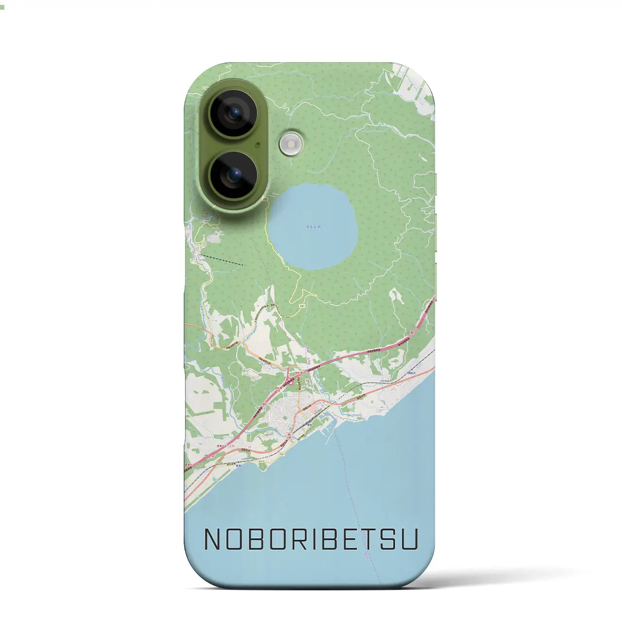 【登別(北海道)】地図柄iPhoneケース(バックカバータイプ)ブラック・iPhone 17 Pro Max 用