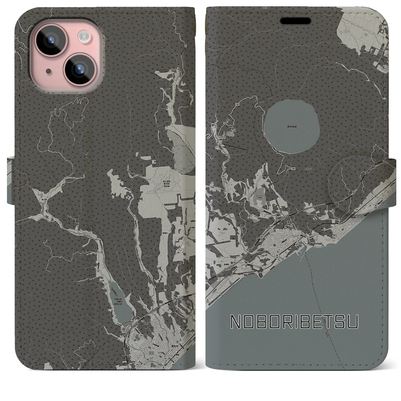 【登別(北海道)】地図柄iPhoneケース(手帳タイプ)