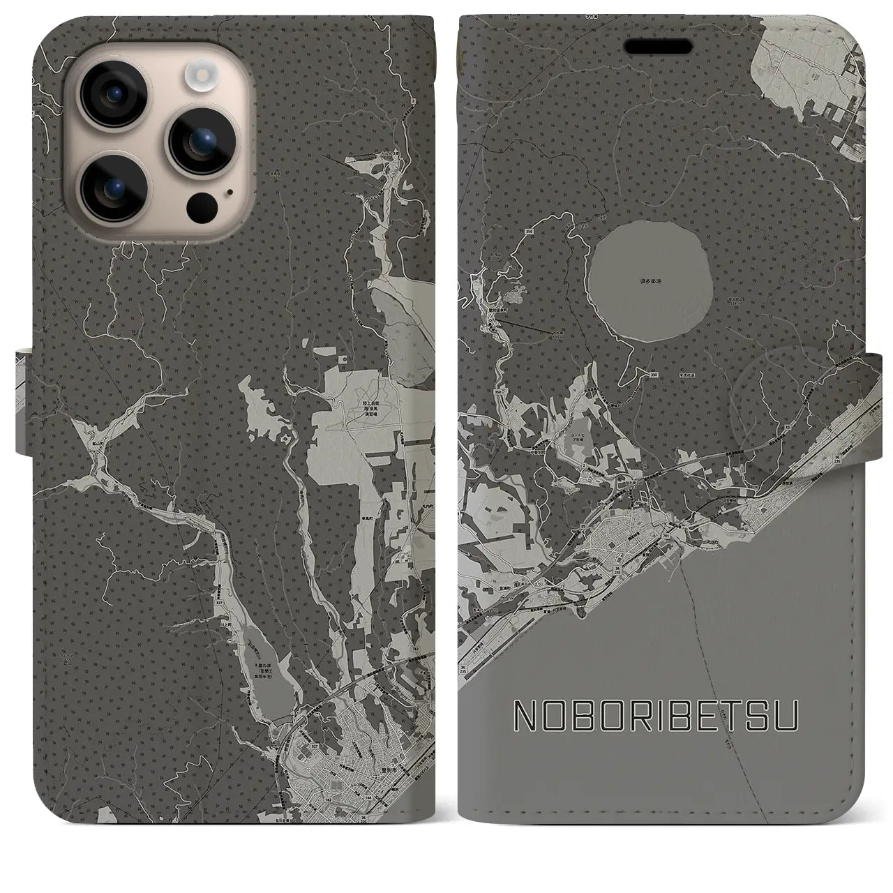 【登別(北海道)】地図柄iPhoneケース(手帳タイプ)