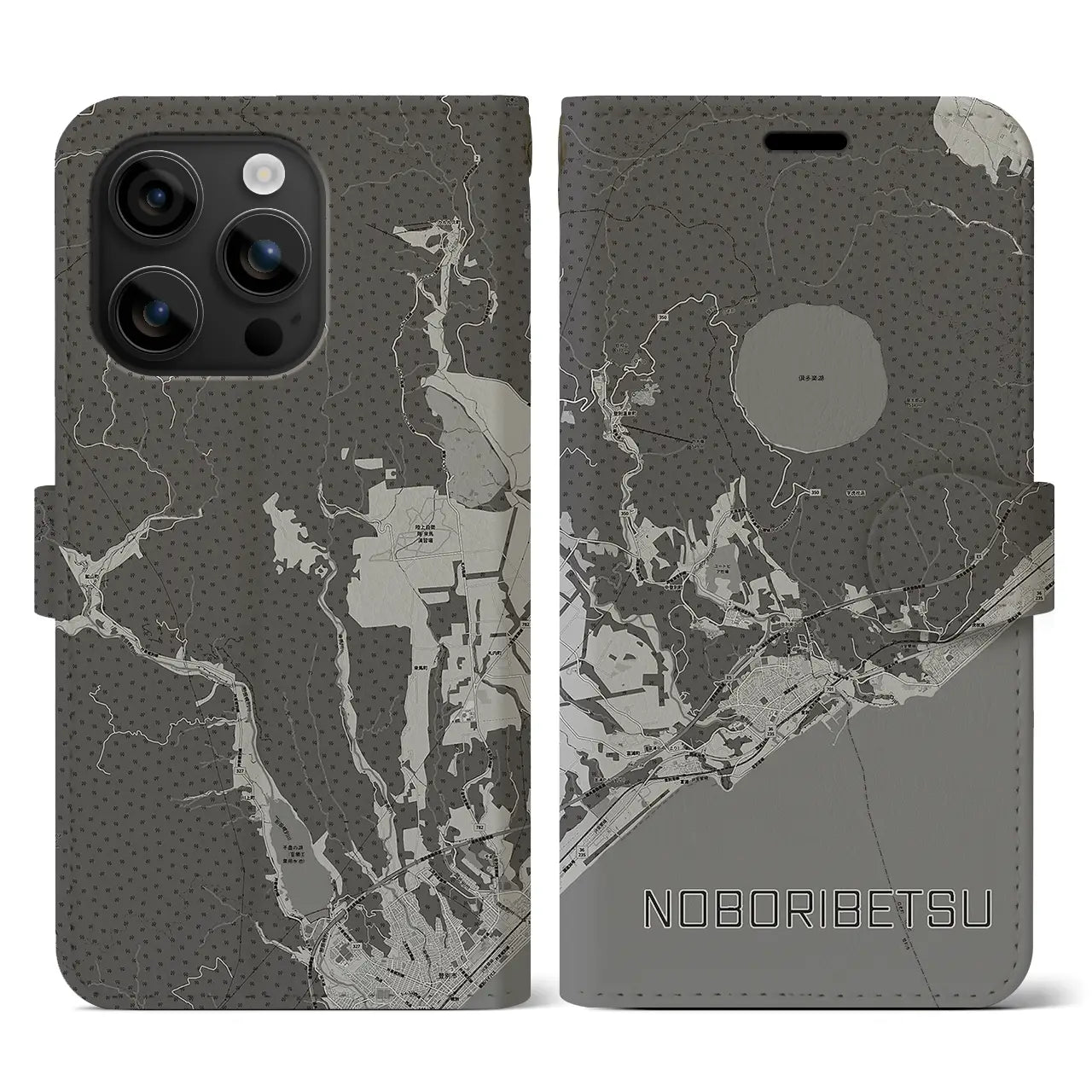 【登別(北海道)】地図柄iPhoneケース(手帳タイプ)