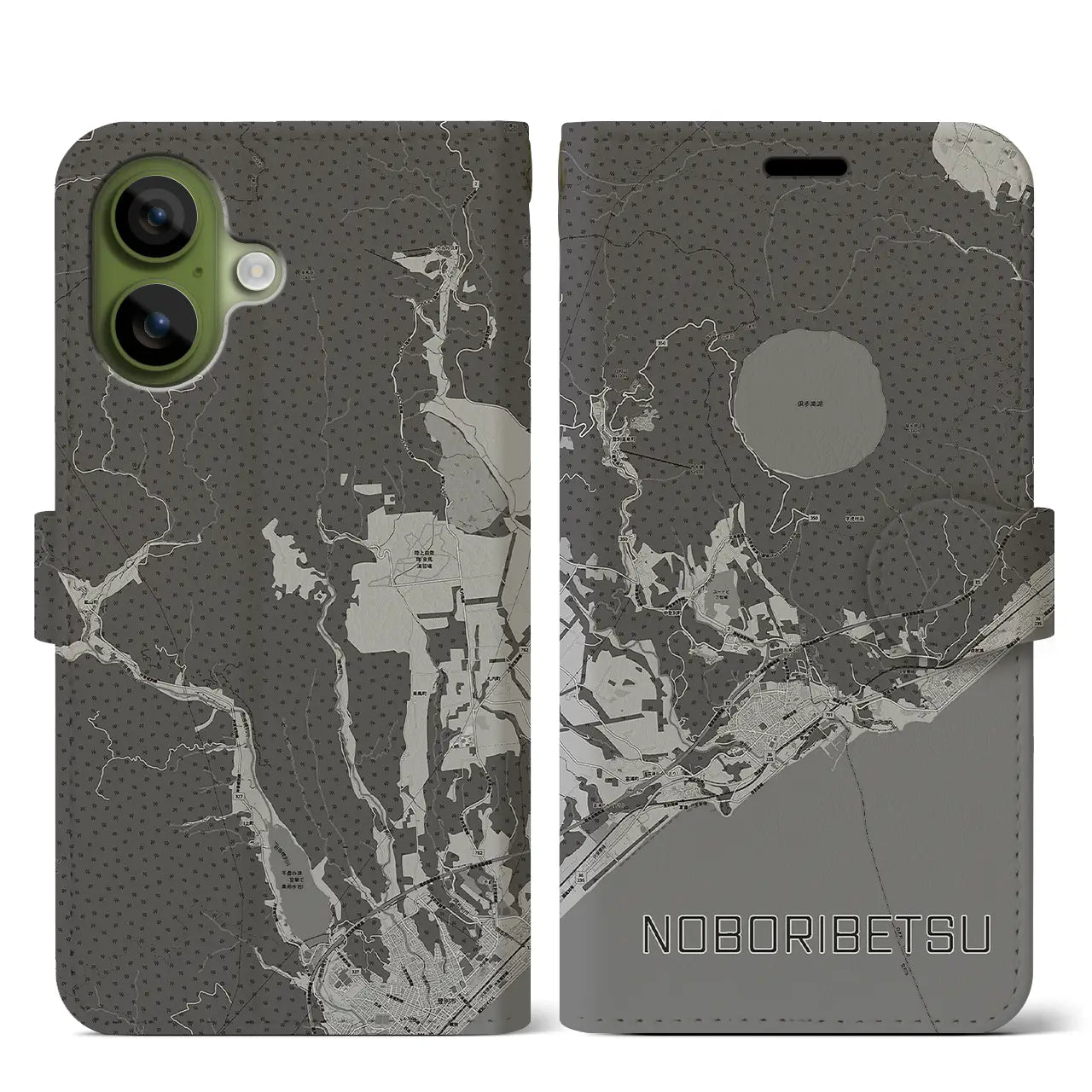 【登別(北海道)】地図柄iPhoneケース(手帳タイプ)