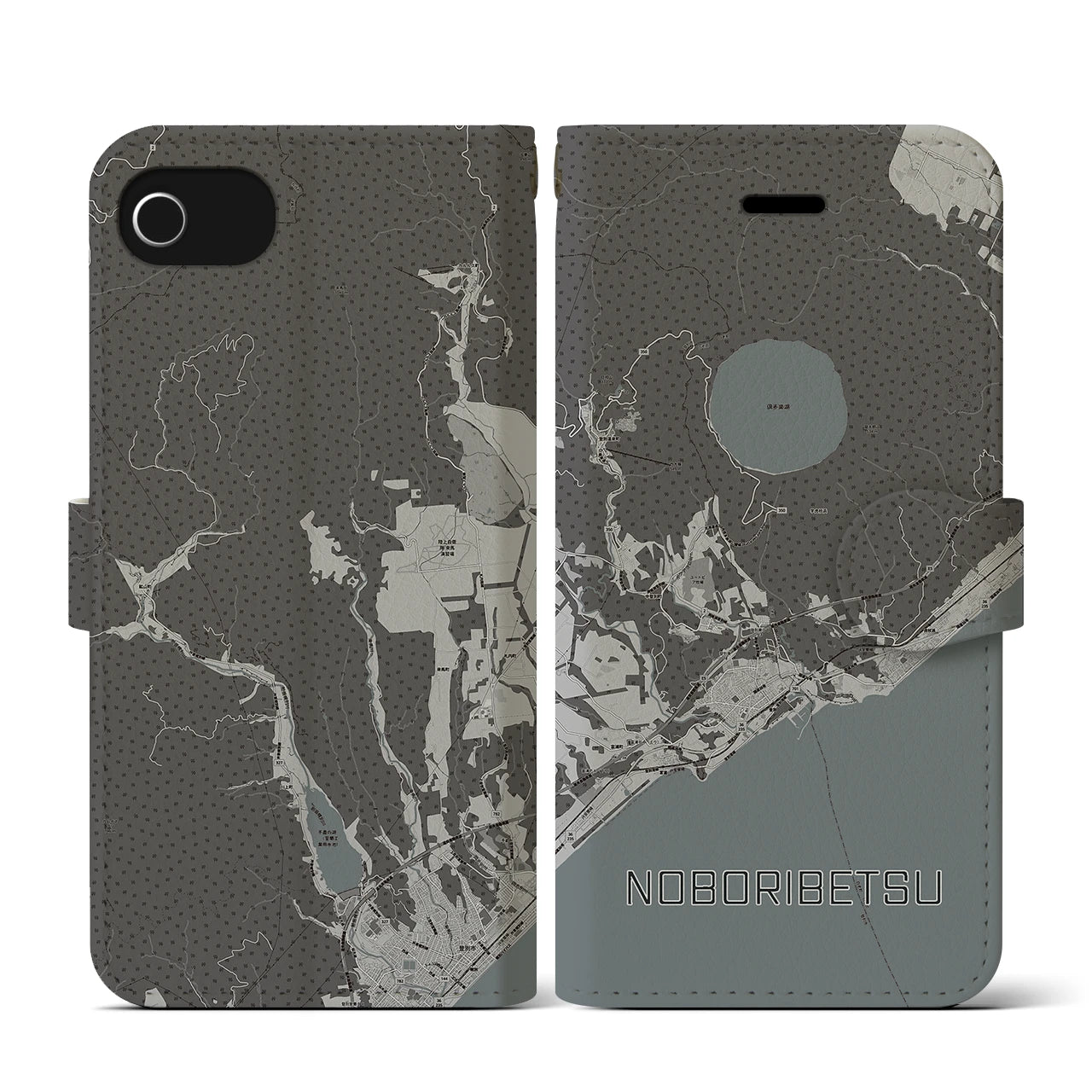 【登別(北海道)】地図柄iPhoneケース(手帳タイプ)