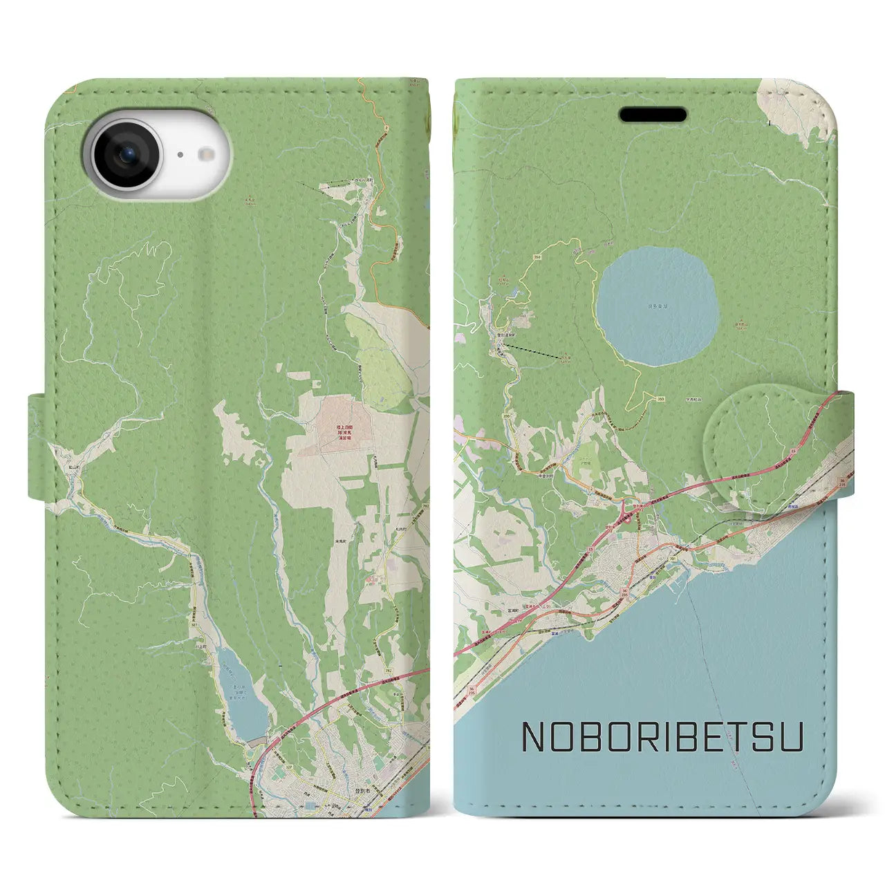 【登別(北海道)】地図柄iPhoneケース(手帳タイプ)