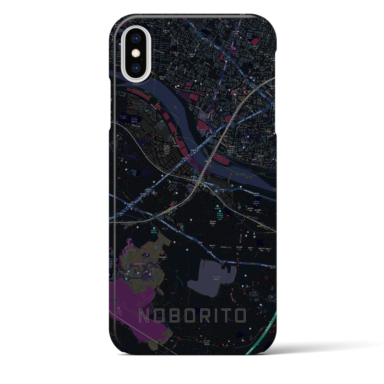【登戸(神奈川県)】地図柄iPhoneケース(バックカバータイプ)