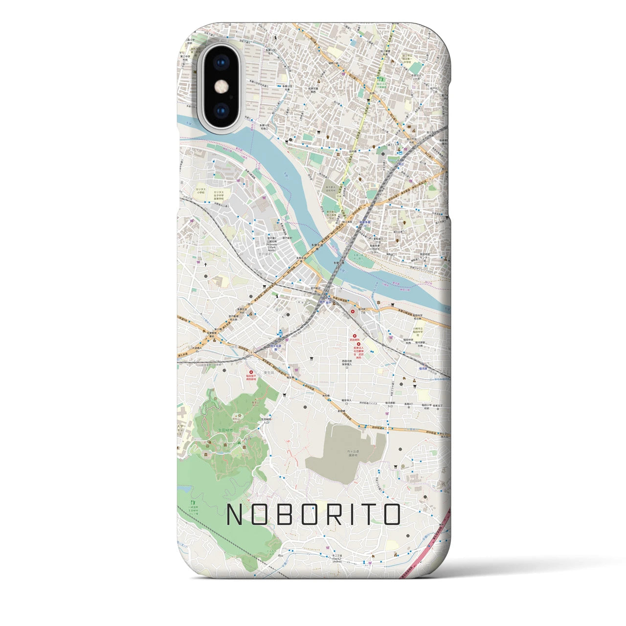 【登戸(神奈川県)】地図柄iPhoneケース(バックカバータイプ)