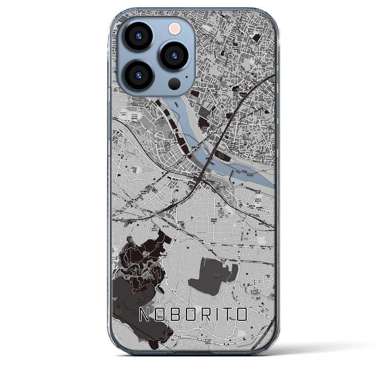 【登戸(神奈川県)】地図柄iPhoneケース(クリアタイプ)