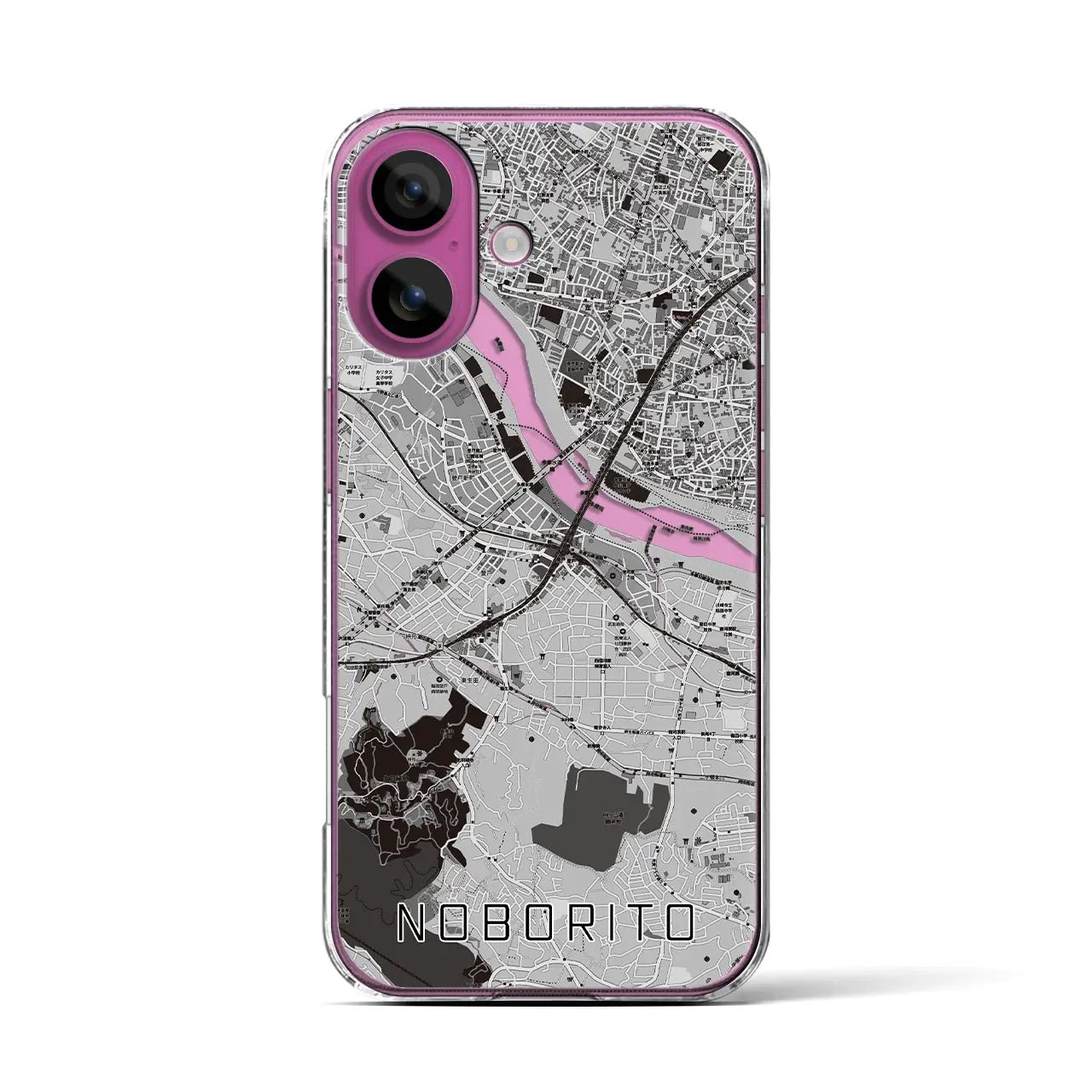 【登戸(神奈川県)】地図柄iPhoneケース(クリアタイプ)