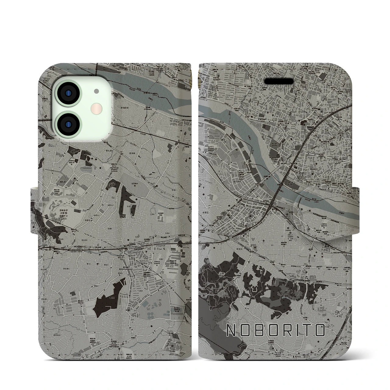 【登戸(神奈川県)】地図柄iPhoneケース(手帳タイプ)