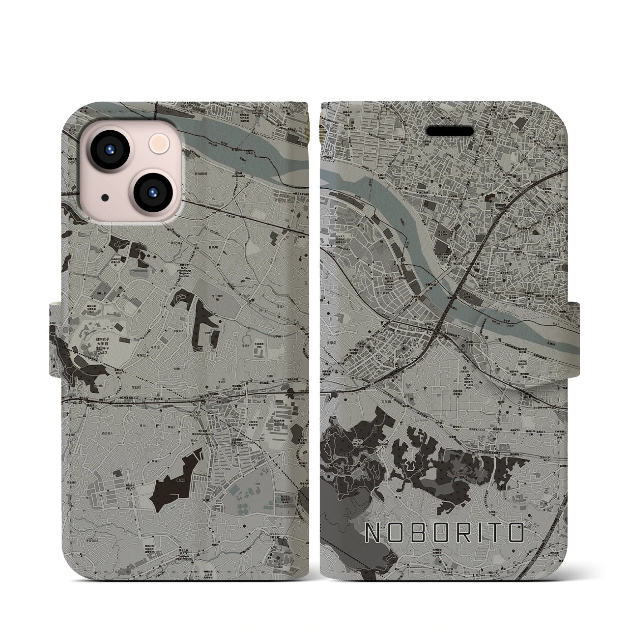 【登戸(神奈川県)】地図柄iPhoneケース(手帳タイプ)