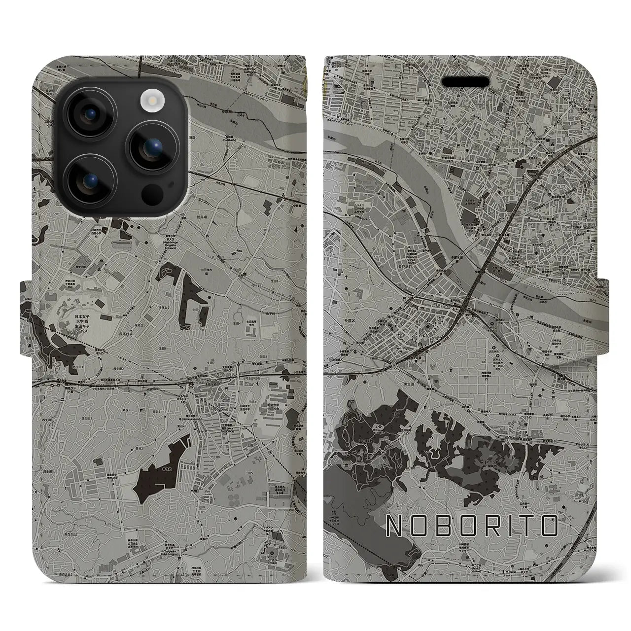 【登戸(神奈川県)】地図柄iPhoneケース(手帳タイプ)