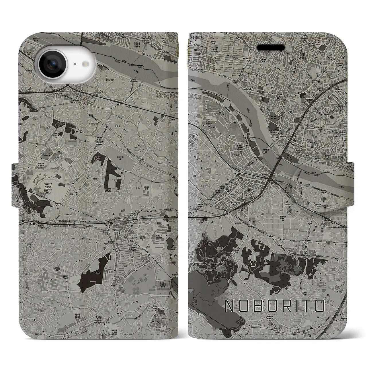 【登戸(神奈川県)】地図柄iPhoneケース(手帳タイプ)