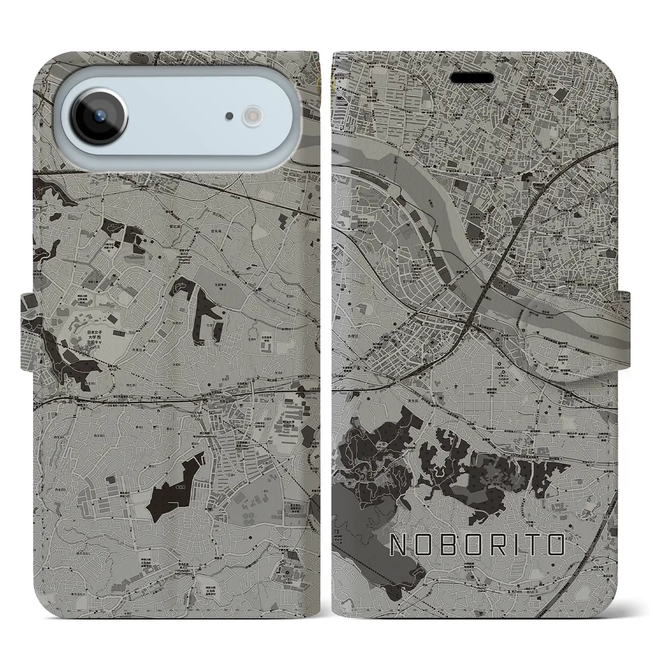 【登戸(神奈川県)】地図柄iPhoneケース(手帳タイプ)