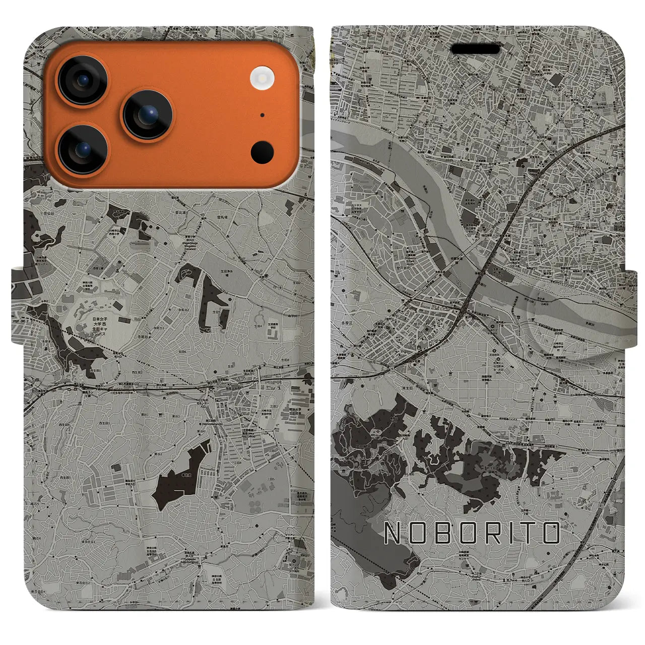 【登戸(神奈川県)】地図柄iPhoneケース(手帳タイプ)