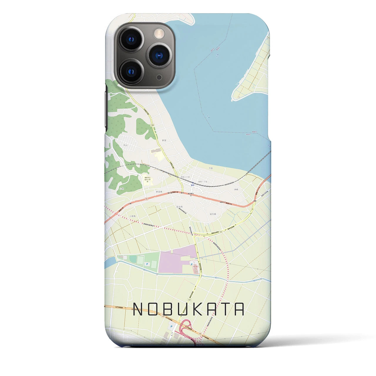 【延方(茨城県)】地図柄iPhoneケース(バックカバータイプ)