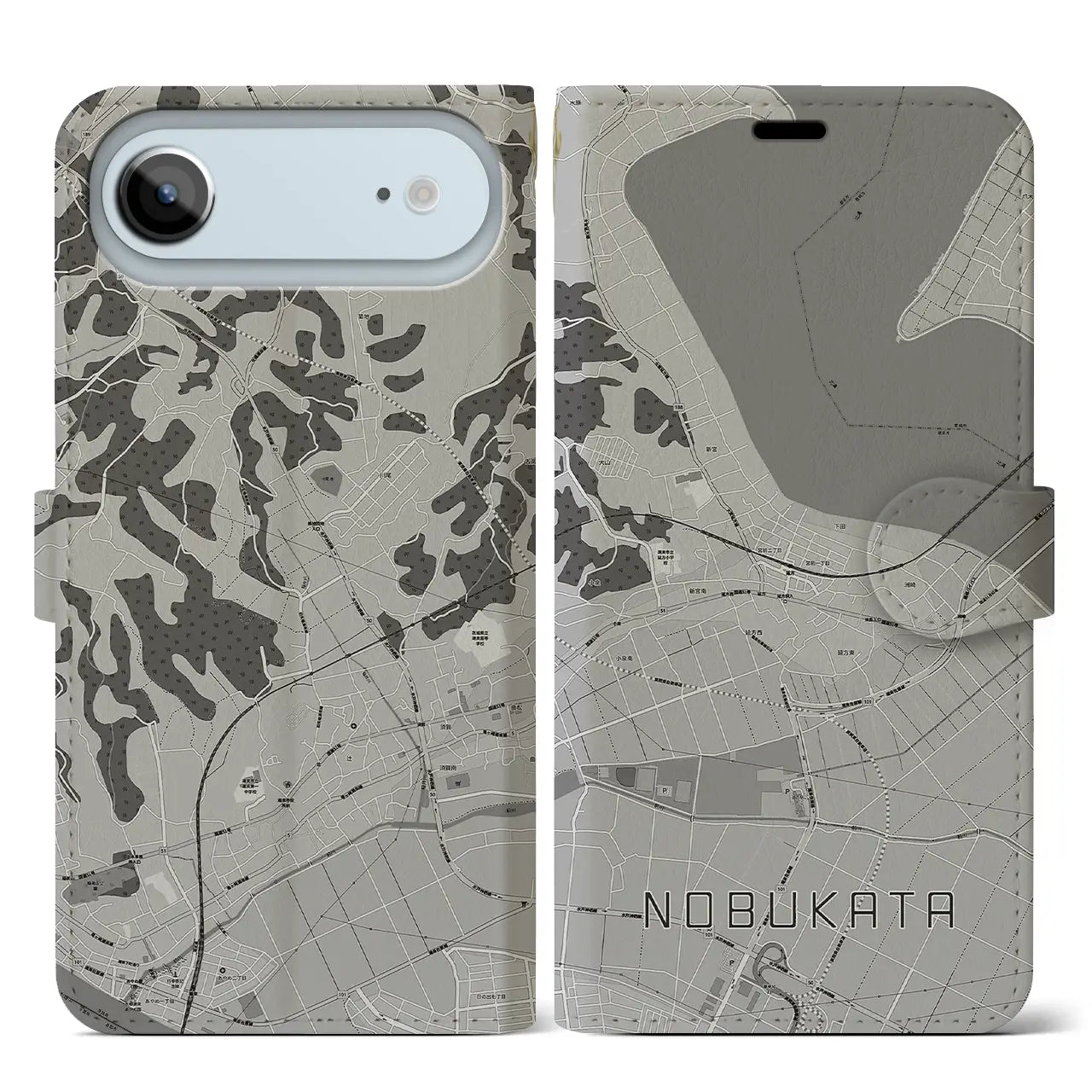 【延方(茨城県)】地図柄iPhoneケース(手帳タイプ)