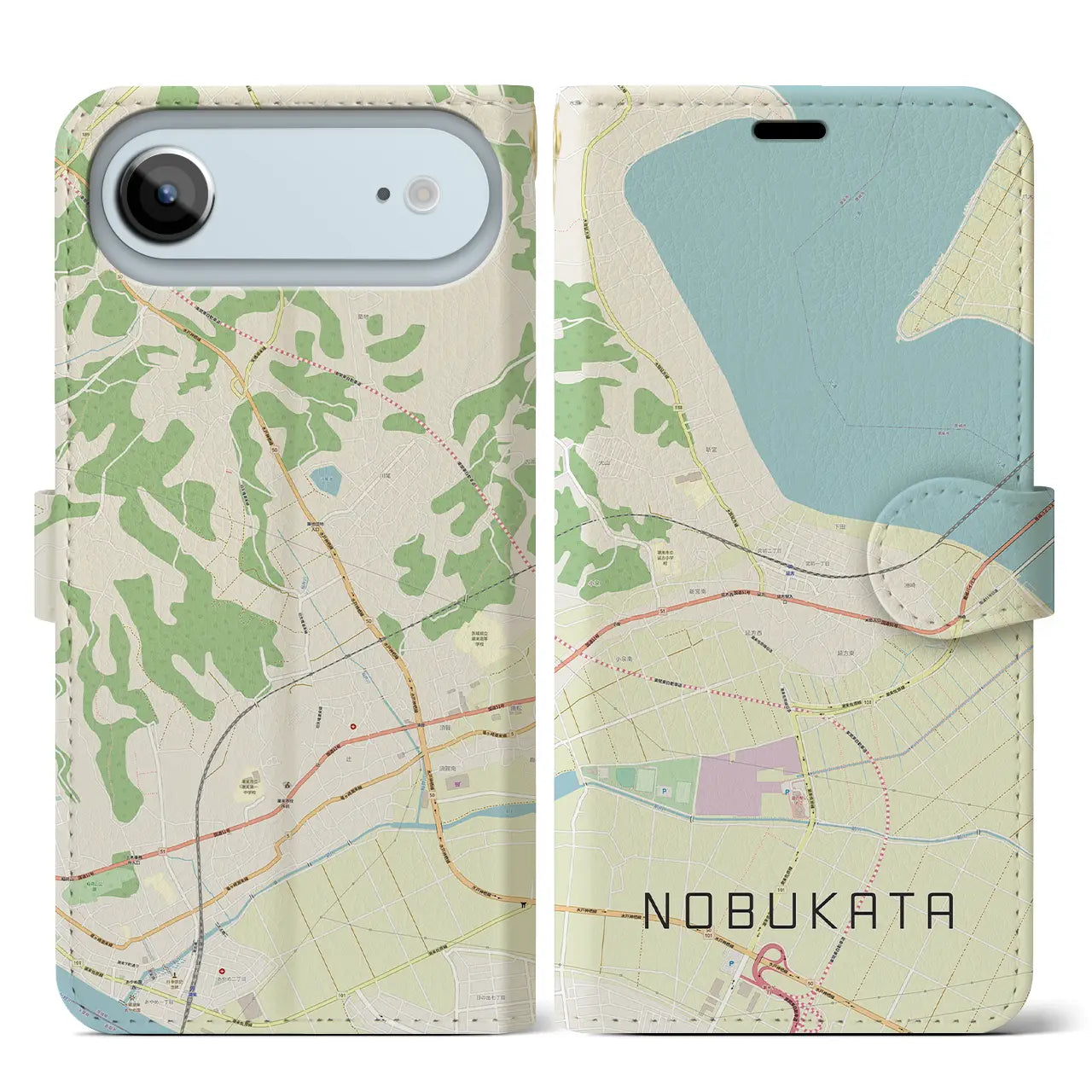 【延方(茨城県)】地図柄iPhoneケース(手帳タイプ)