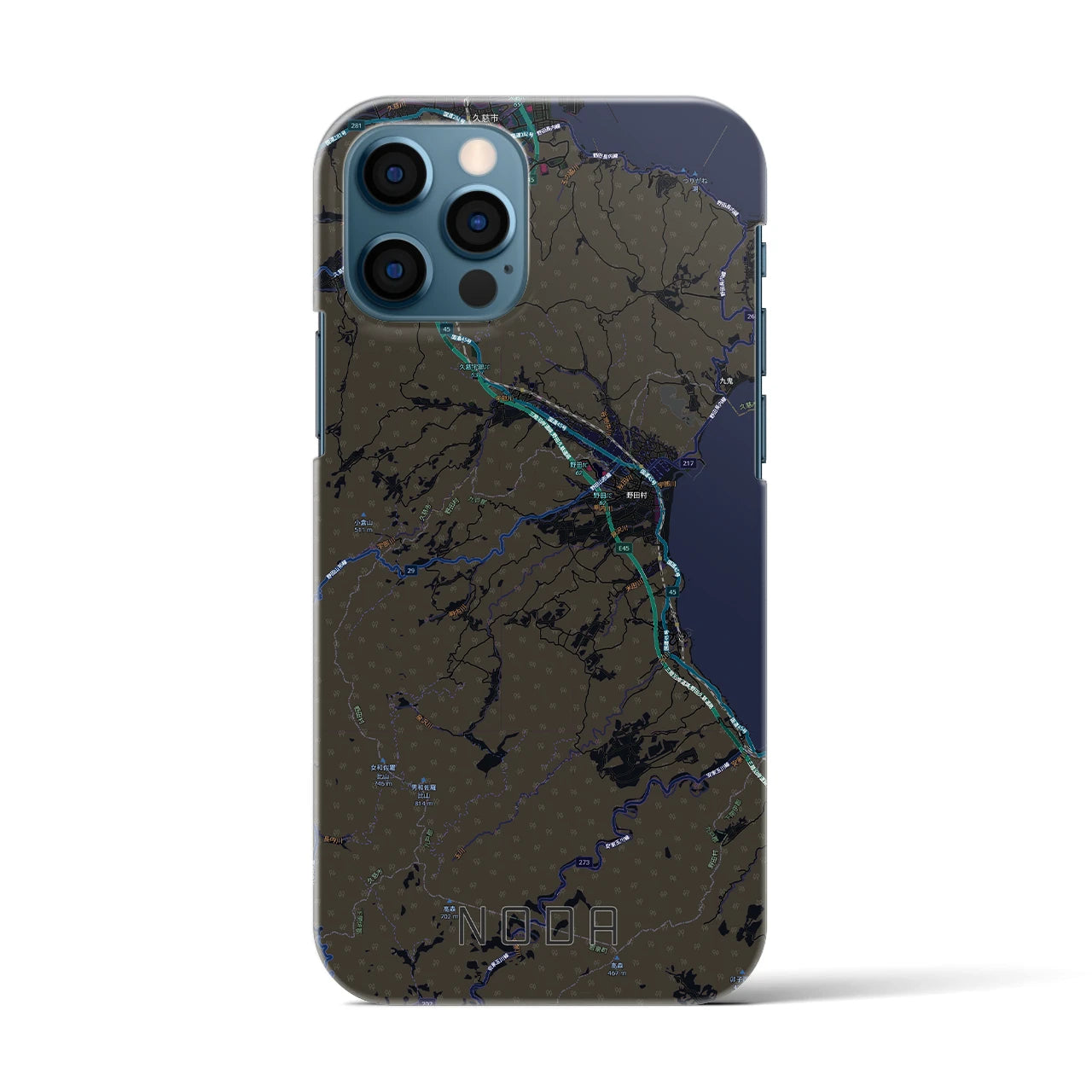 【野田(岩手県)】地図柄iPhoneケース(バックカバータイプ)