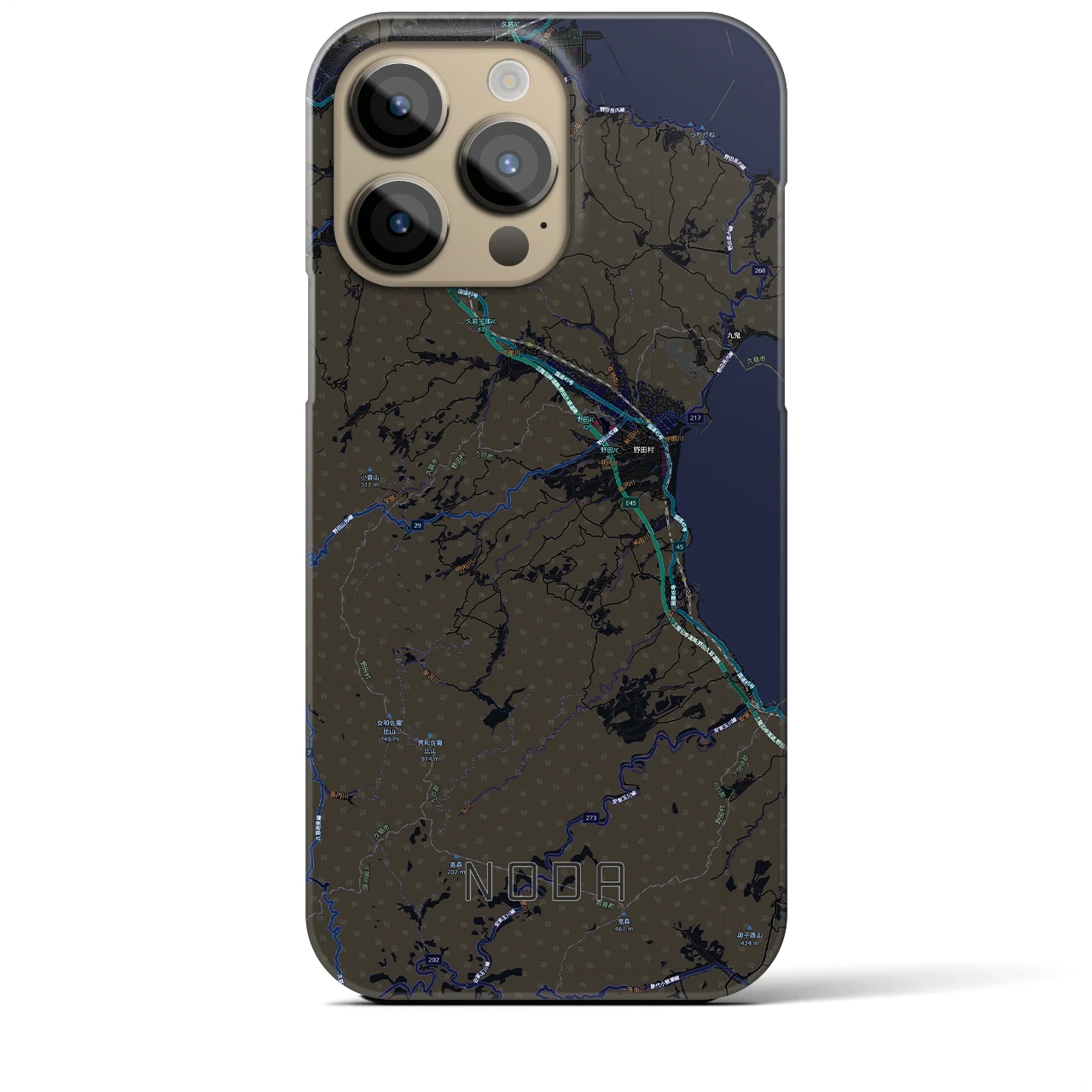 【野田(岩手県)】地図柄iPhoneケース(バックカバータイプ)