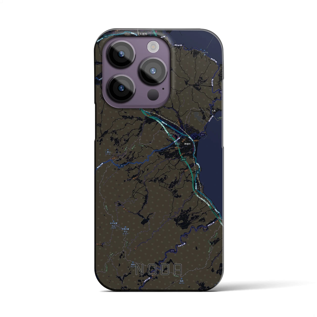 【野田(岩手県)】地図柄iPhoneケース(バックカバータイプ)