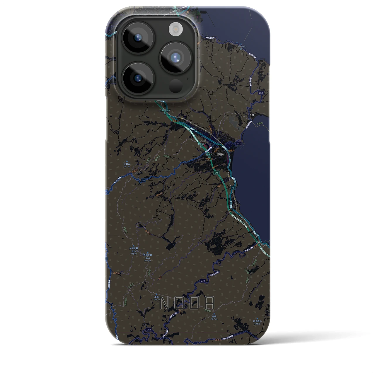 【野田(岩手県)】地図柄iPhoneケース(バックカバータイプ)