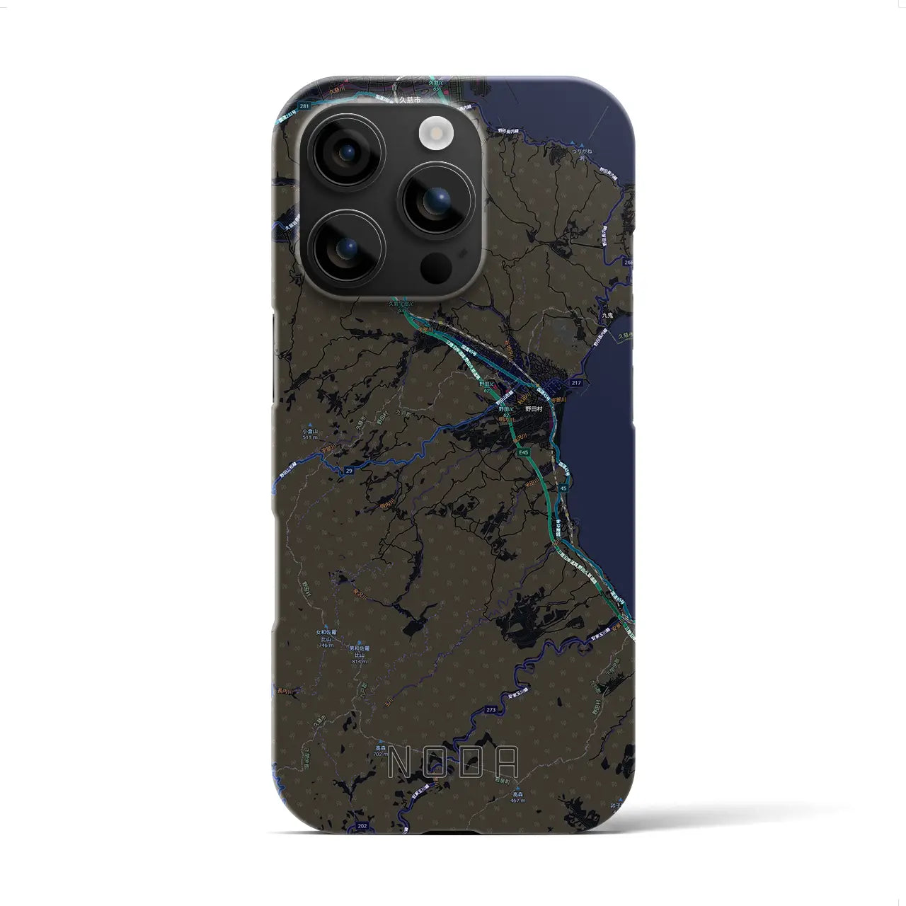 【野田(岩手県)】地図柄iPhoneケース(バックカバータイプ)