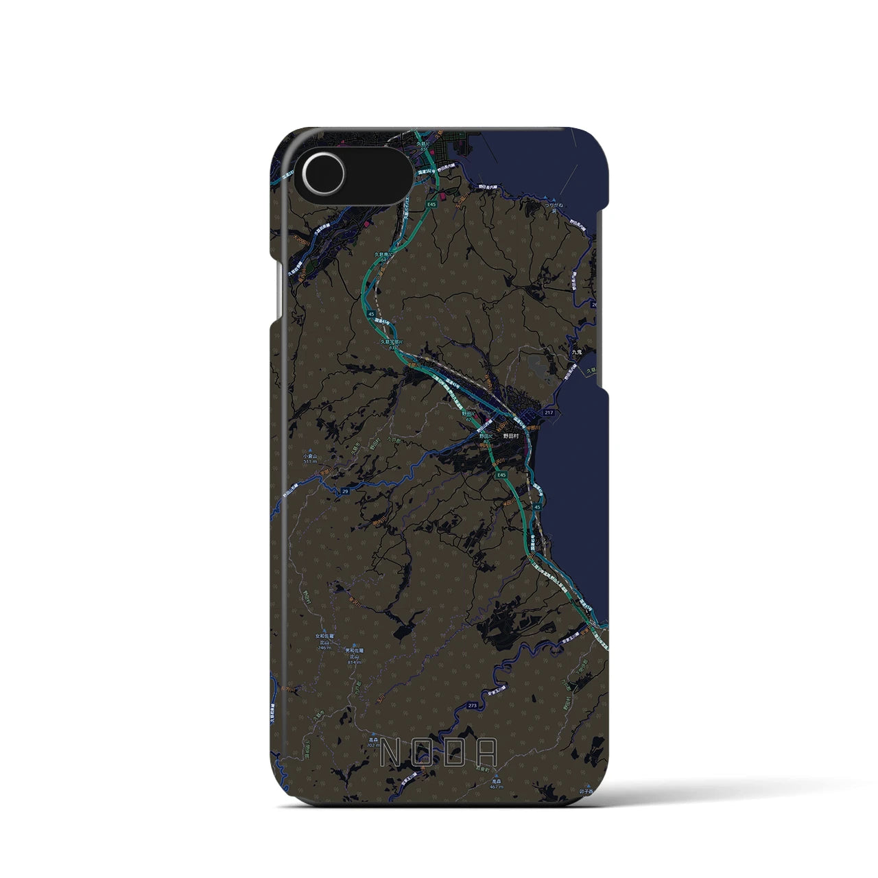 【野田(岩手県)】地図柄iPhoneケース(バックカバータイプ)