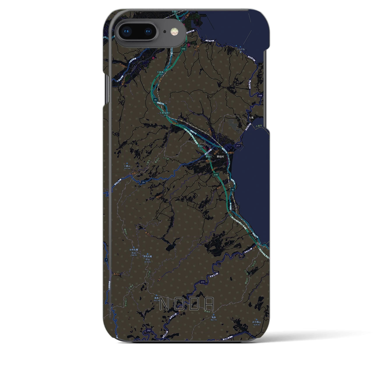 【野田(岩手県)】地図柄iPhoneケース(バックカバータイプ)