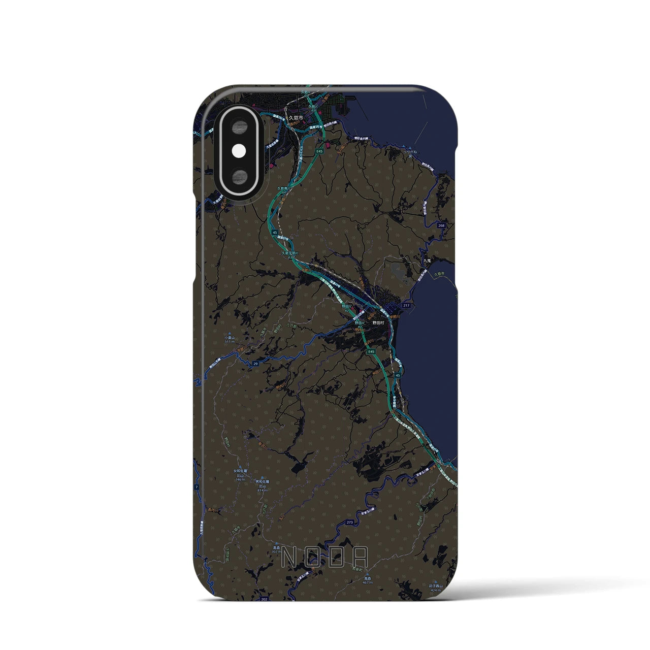 【野田(岩手県)】地図柄iPhoneケース(バックカバータイプ)