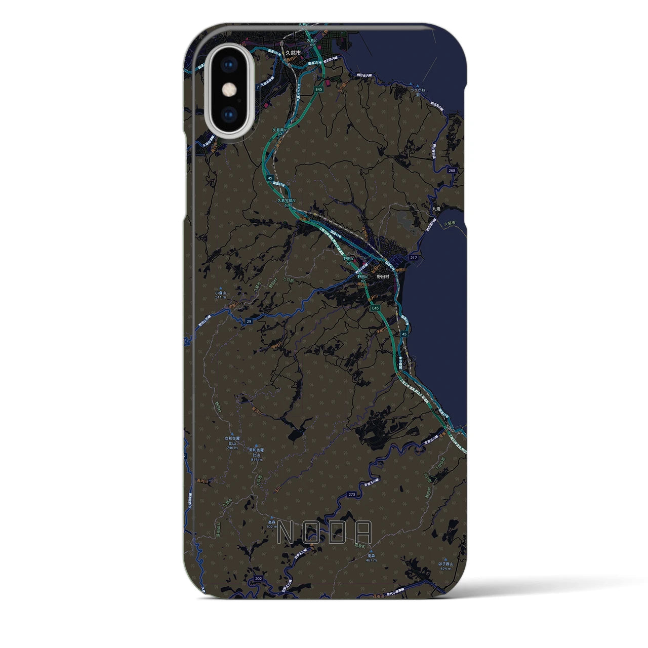 【野田(岩手県)】地図柄iPhoneケース(バックカバータイプ)