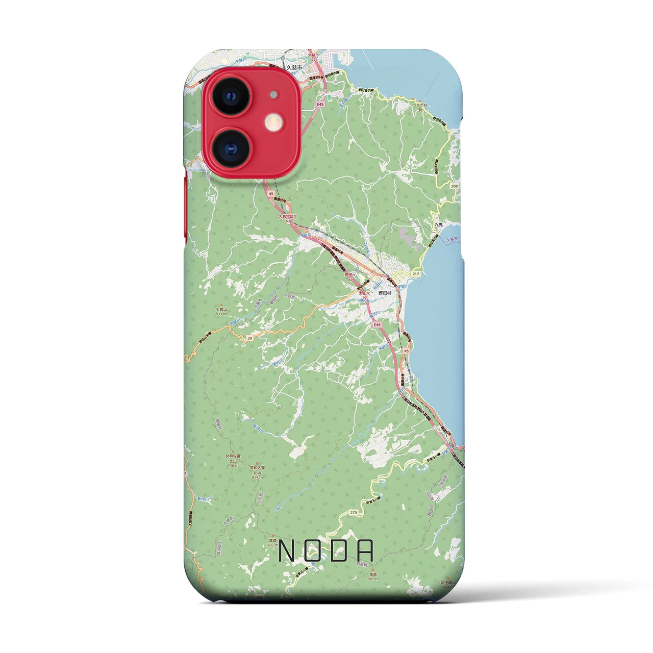 【野田(岩手県)】地図柄iPhoneケース(バックカバータイプ)