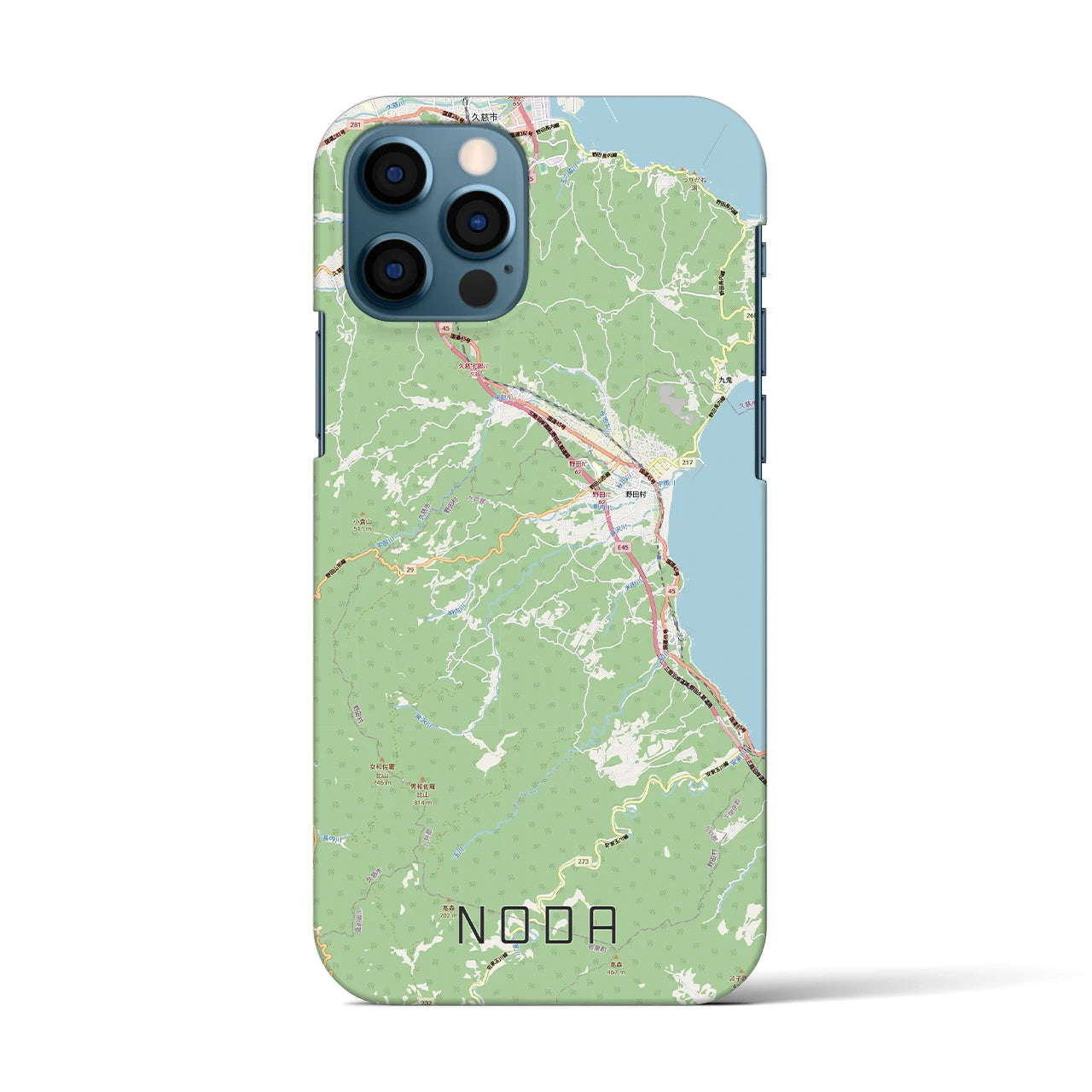 【野田(岩手県)】地図柄iPhoneケース(バックカバータイプ)