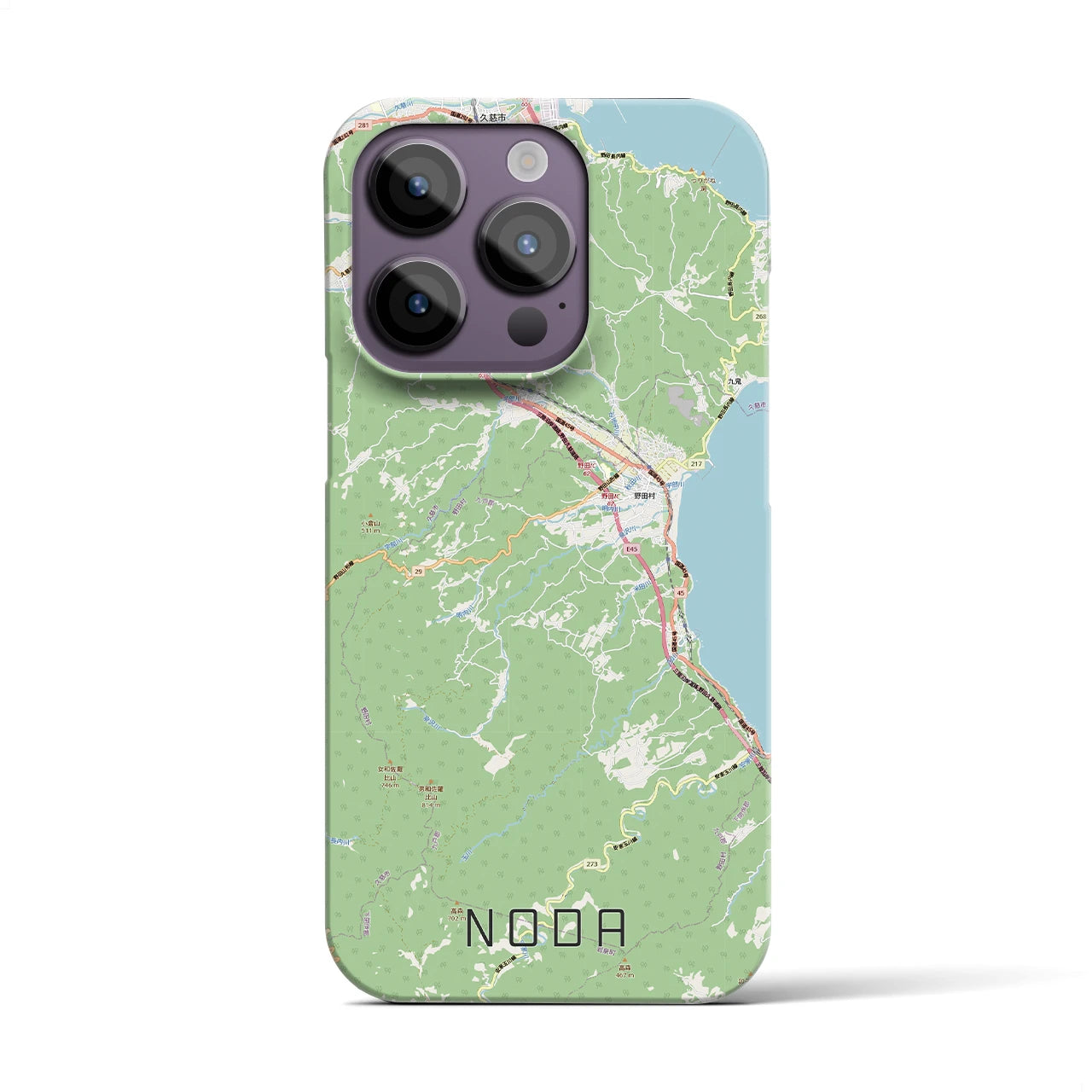 【野田(岩手県)】地図柄iPhoneケース(バックカバータイプ)