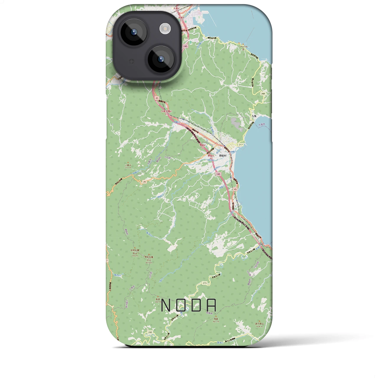 【野田(岩手県)】地図柄iPhoneケース(バックカバータイプ)