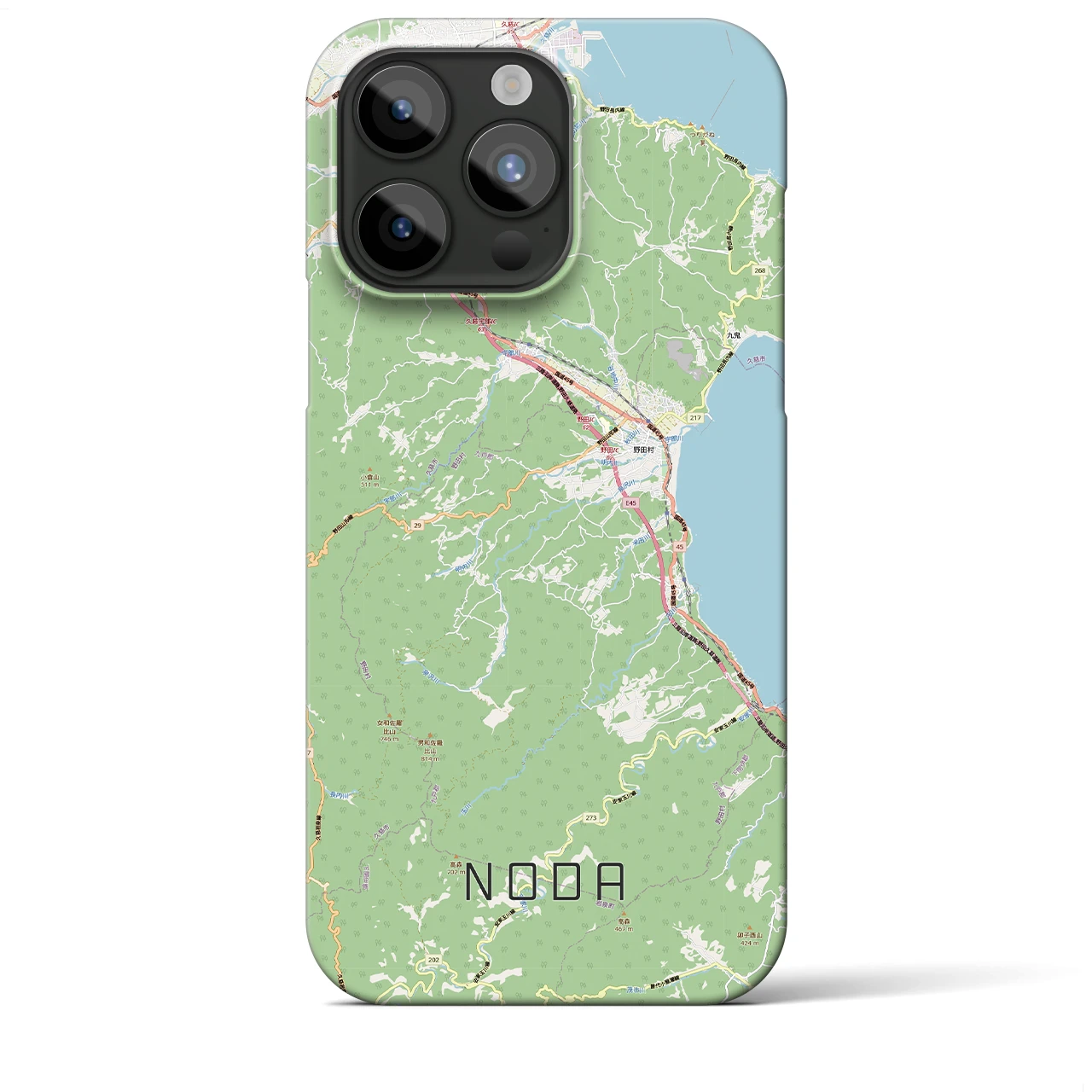 【野田(岩手県)】地図柄iPhoneケース(バックカバータイプ)