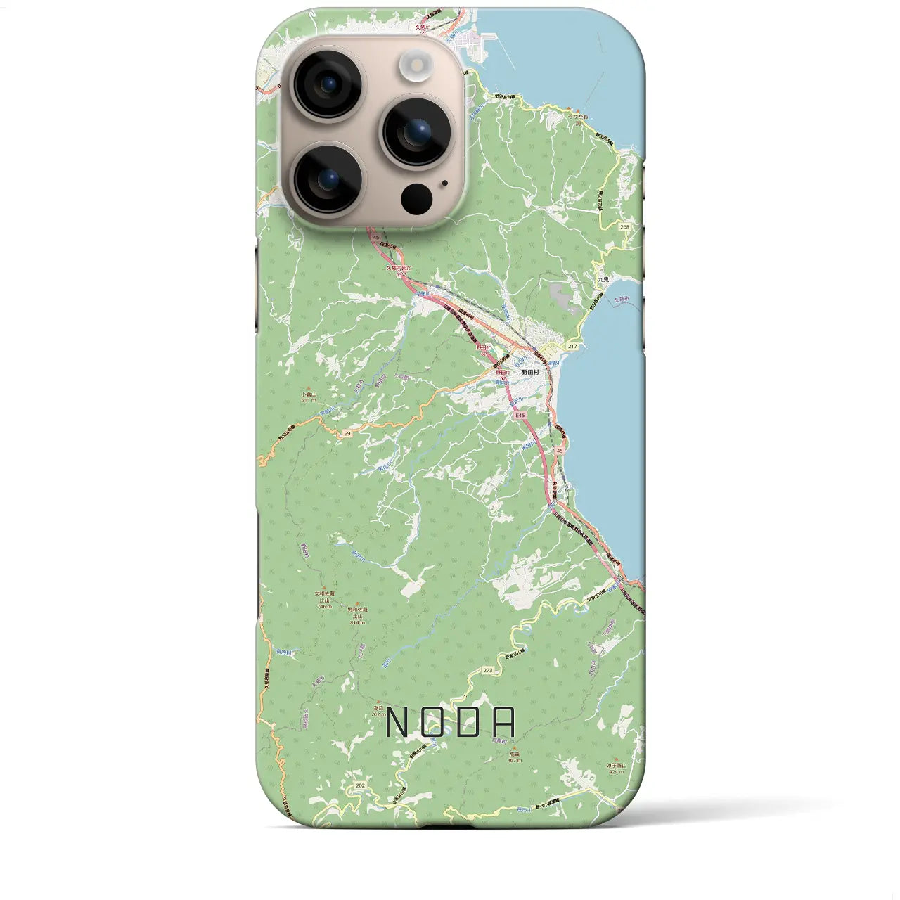 【野田(岩手県)】地図柄iPhoneケース(バックカバータイプ)