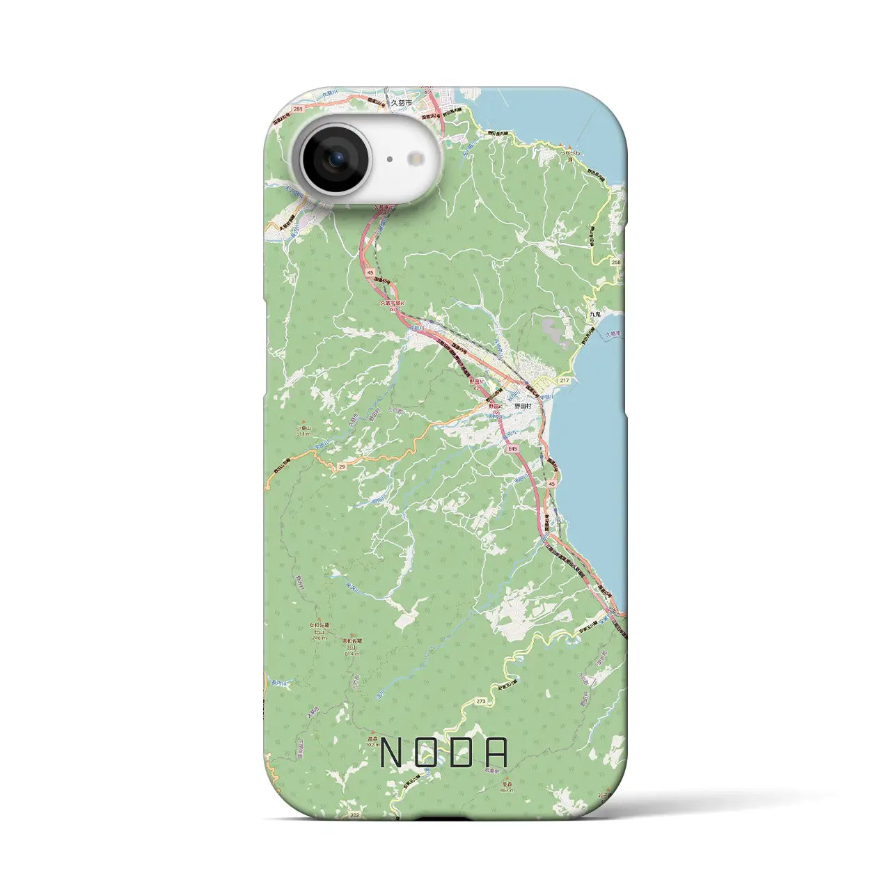 【野田(岩手県)】地図柄iPhoneケース(バックカバータイプ)