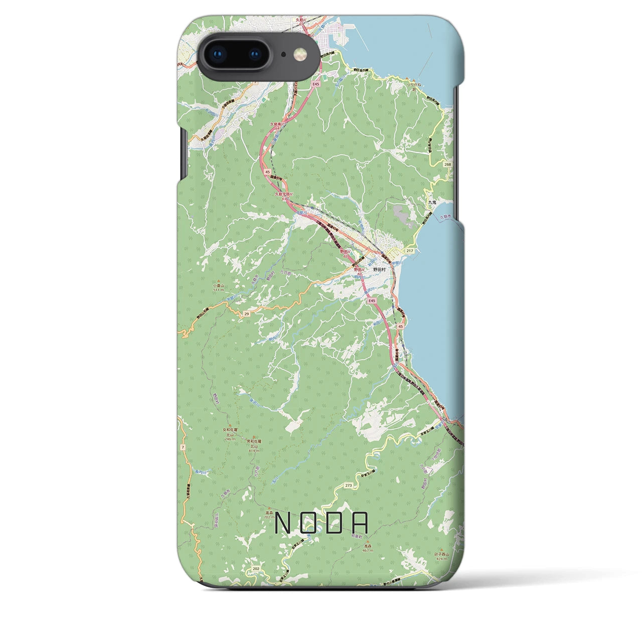 【野田(岩手県)】地図柄iPhoneケース(バックカバータイプ)