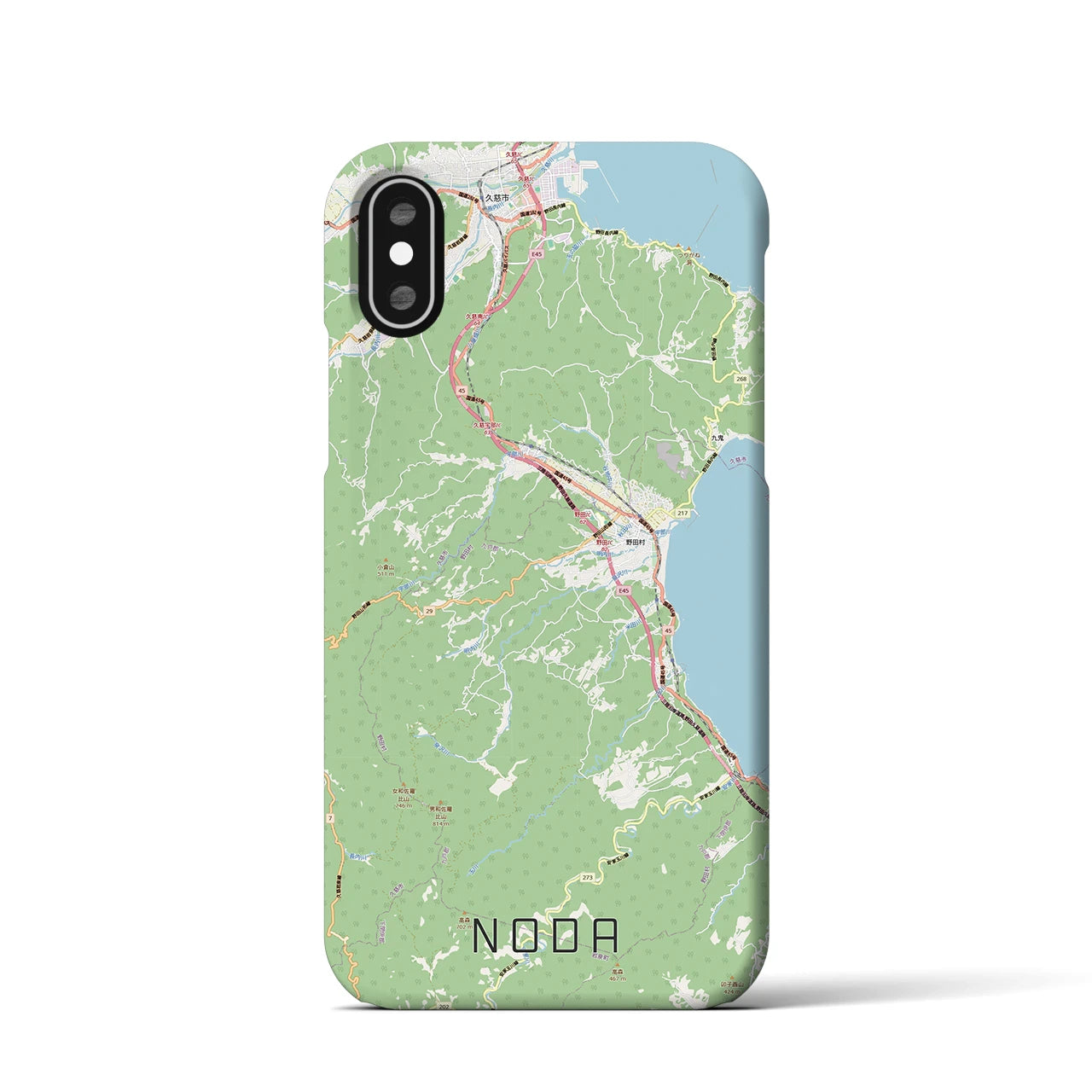 【野田(岩手県)】地図柄iPhoneケース(バックカバータイプ)