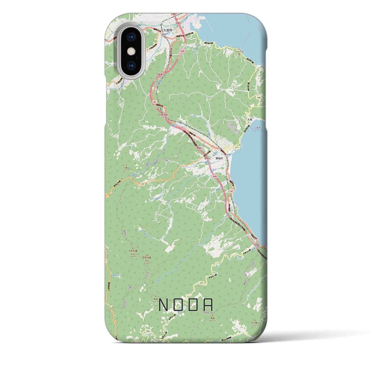 【野田(岩手県)】地図柄iPhoneケース(バックカバータイプ)