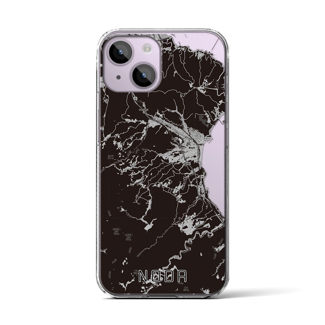 【野田(岩手県)】地図柄iPhoneケース(クリアタイプ)