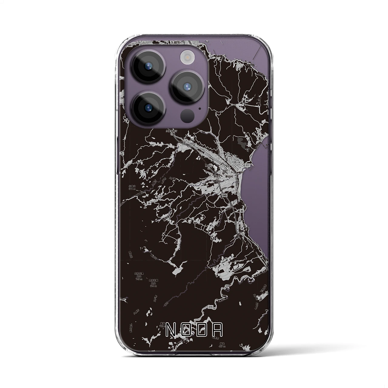 【野田(岩手県)】地図柄iPhoneケース(クリアタイプ)