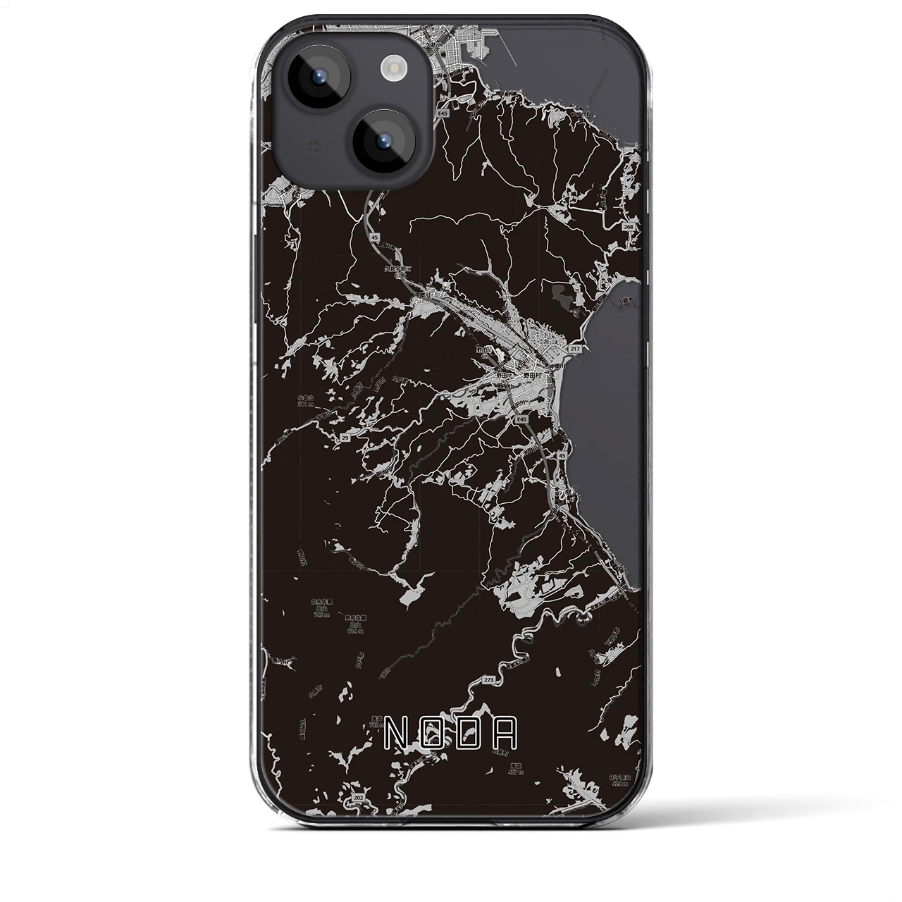 【野田(岩手県)】地図柄iPhoneケース(クリアタイプ)