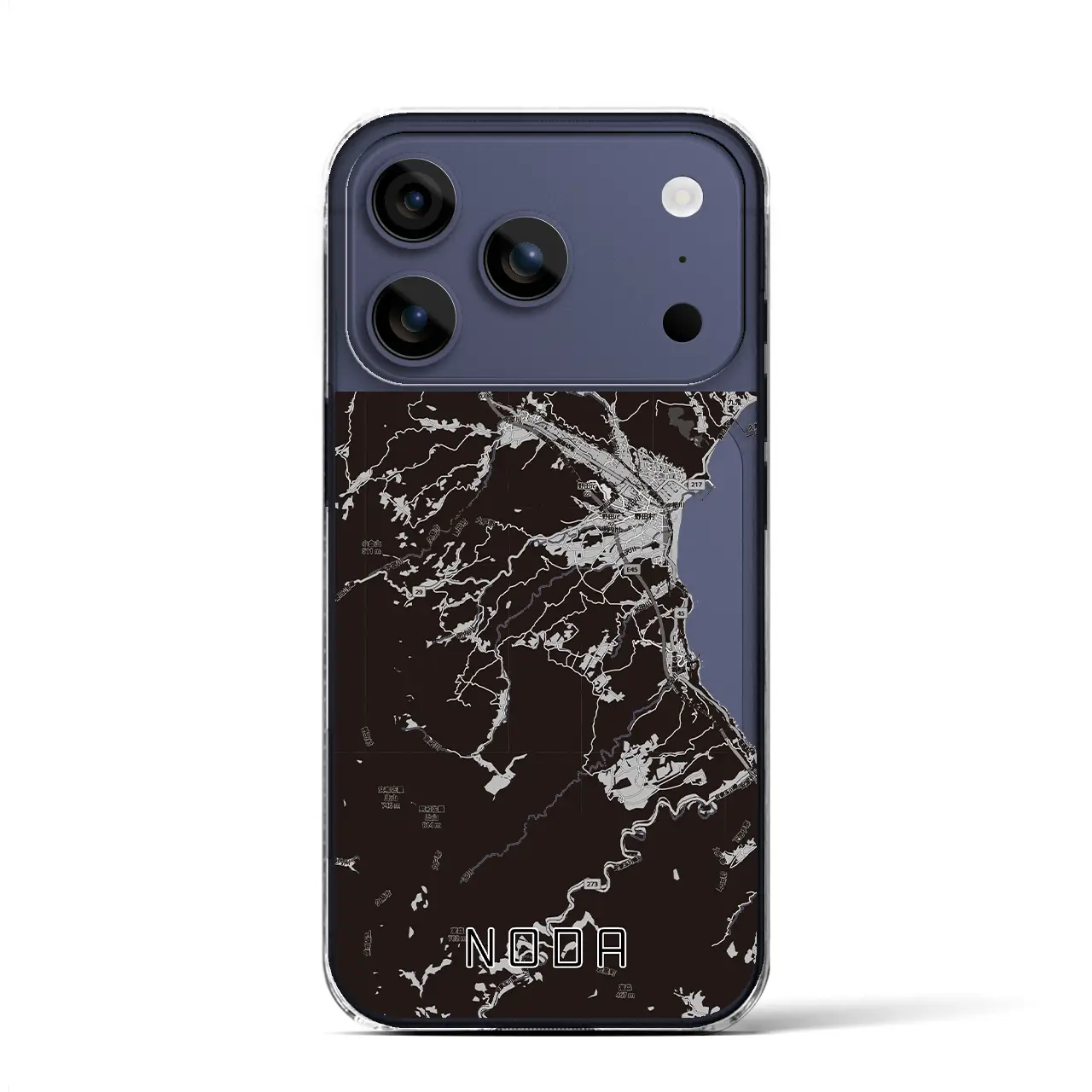 【野田(岩手県)】地図柄iPhoneケース(クリアタイプ)