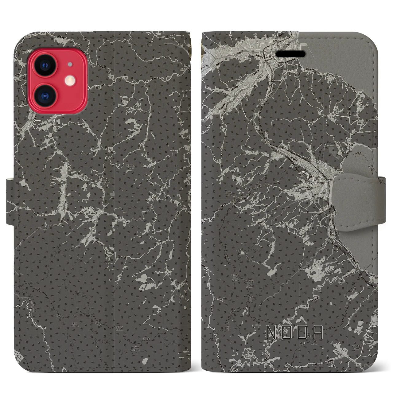 【野田(岩手県)】地図柄iPhoneケース(手帳タイプ)